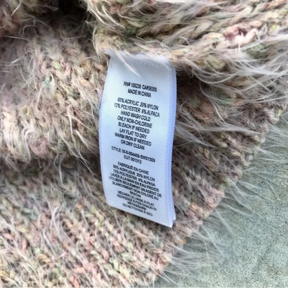 Joie Markita Sweater Funnel Neck Eyelash Pink Blush Neutral Alpaca Blend S
